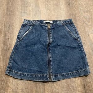 Zara Zipped Jean Mini Skirt